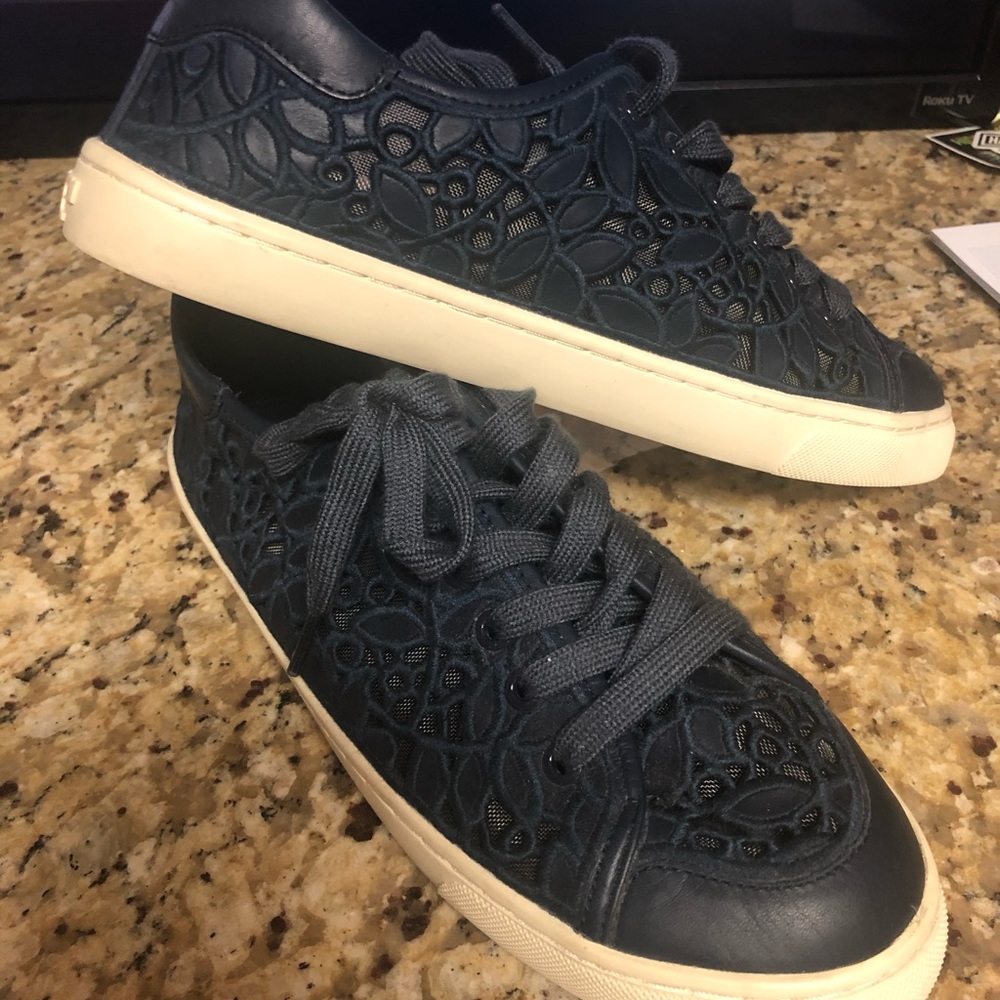 Tory Burch Navy Floral Sneakers